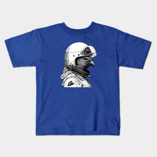 Retro Bird Astronaut Portrait Kids T-Shirt